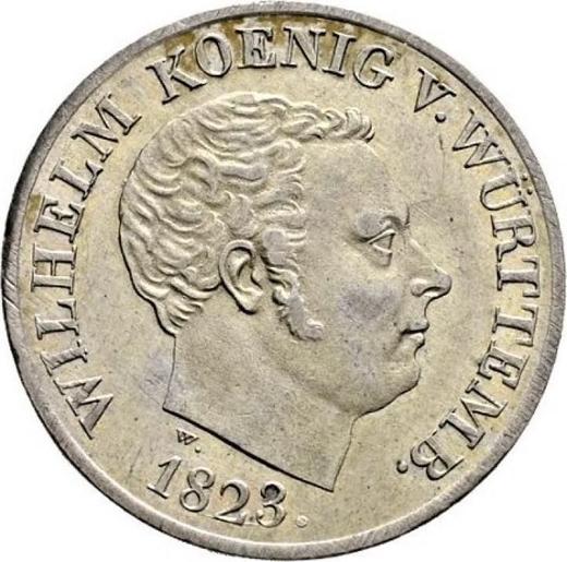 Avers 20 Kreuzer 1823 W - Silbermünze Wert - Württemberg, Wilhelm I