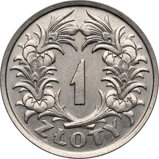 Реверс монеты - Пробный 1 злотый 1929 года Никель Без надписи PRÓBA - цена  монеты - Польша, II Республика