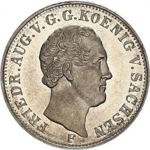 Anverso 1/6 tálero 1847 F - valor de la moneda de plata - Sajonia, Federico Augusto II