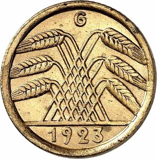 Reverse 5 Rentenpfennig 1923 G - Germany, Weimar Republic