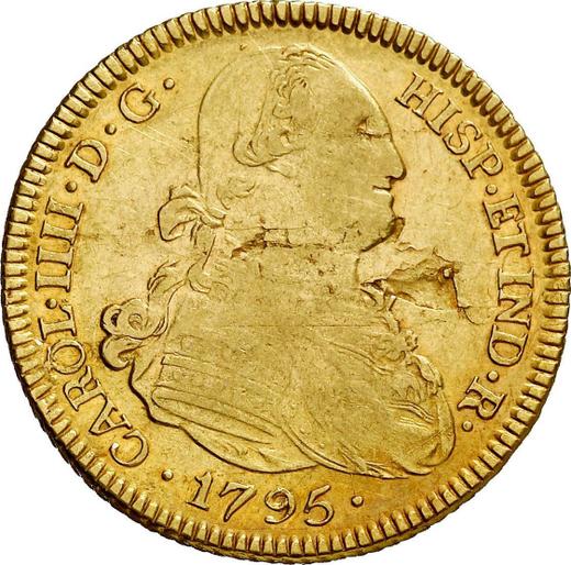 Obverse 4 Escudos 1795 PTS PP - Gold Coin Value - Bolivia, Charles IV
