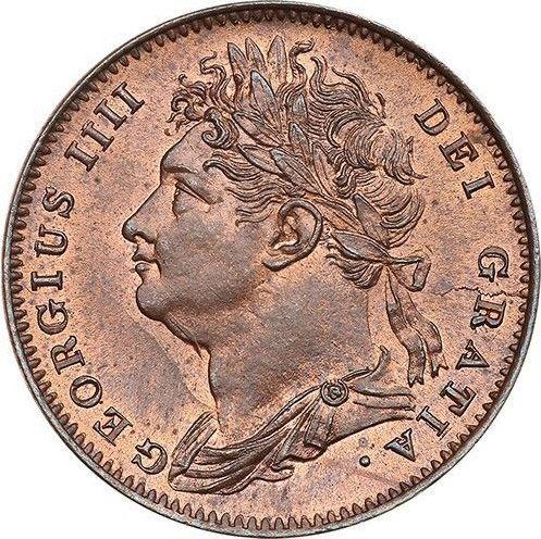Anverso Farthing 1826 "Tipo 1821-1826" - valor de la moneda  - Gran Bretaña, Jorge IV