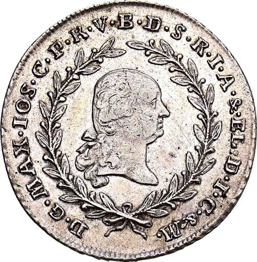 Аверс монеты - 10 крейцеров 1800 года - цена серебряной монеты - Бавария, Максимилиан I