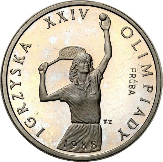 Реверс монеты - Пробные 200 злотых 1987 года MW TT "XXIV летние Олимпийские Игры - Сеул 1988" Никель - цена  монеты - Польша, Народная Республика