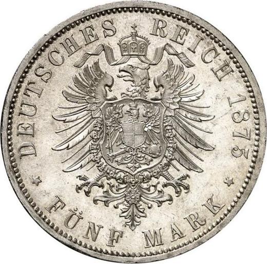 Reverso 5 marcos 1875 B "Prusia" - valor de la moneda de plata - Alemania, Imperio alemán