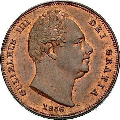 Аверс монеты - Фартинг 1836 года WW - цена  монеты - Великобритания, Вильгельм IV