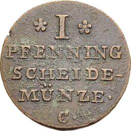 Реверс монеты - 1 пфенниг 1819 года C - цена  монеты - Ганновер, Георг III
