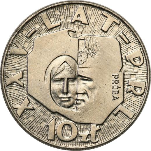 Rewers monety - PRÓBA 10 złotych 1969 MW "XXX lat PRL" Nikiel - cena  monety - Polska, PRL