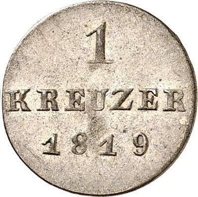 Реверс монеты - 1 крейцер 1819 года G.H. S.M. - цена серебряной монеты - Гессен-Дармштадт, Людвиг I