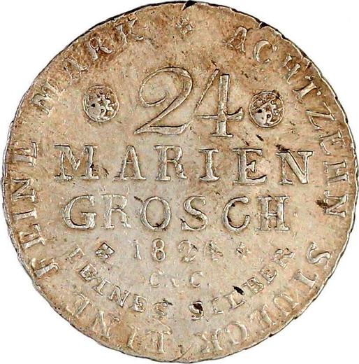 Revers 24 Mariengroschen 1824 CvC BRAUNSCHW - Silbermünze Wert - Braunschweig-Wolfenbüttel, Karl II