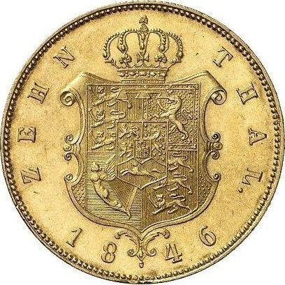 Rewers monety - 10 talarów 1846 B - cena złotej monety - Hanower, Ernest August I
