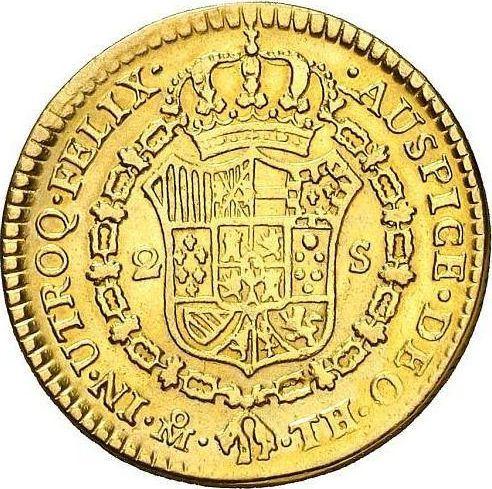 Rewers monety - 2 escudo 1805 Mo TH - cena złotej monety - Meksyk, Karol IV