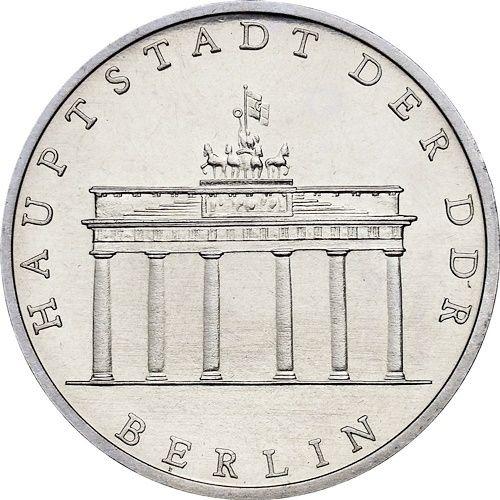 Anverso 5 marcos 1980 A "La Puerta de Brandeburgo" - valor de la moneda  - Alemania, República Democrática Alemana (RDA)