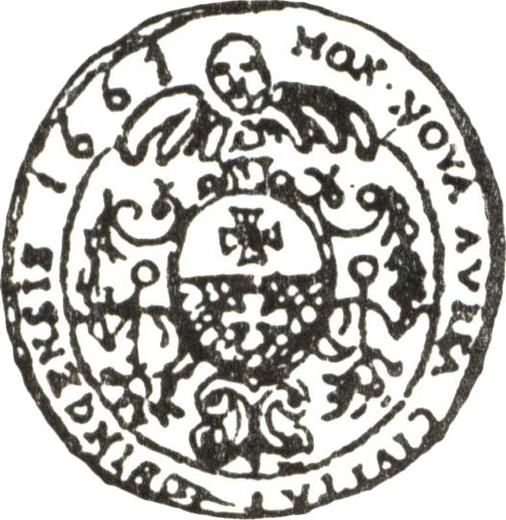 Реверс монеты - Дукат 1661 года "Эльблонг" - цена золотой монеты - Польша, Ян II Казимир