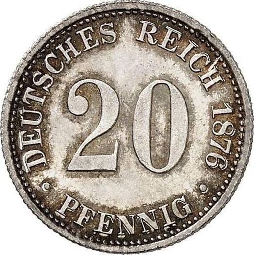 Awers monety - 20 fenigów 1876 B "Typ 1873-1877" - cena srebrnej monety - Niemcy, Cesarstwo Niemieckie
