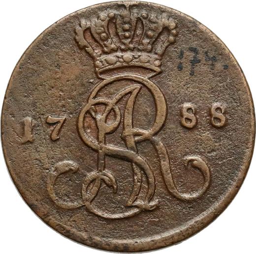 Аверс монеты - 1 грош 1788 года EB "Z MIEDZI KRAIOWEY" - цена  монеты - Польша, Станислав II Август