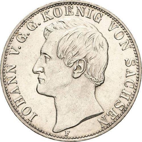 Anverso 2 táleros 1859 F - valor de la moneda de plata - Sajonia, Juan