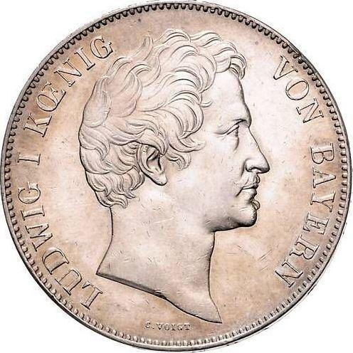 Awers monety - Dwutalar 1848 - cena srebrnej monety - Bawaria, Ludwik I