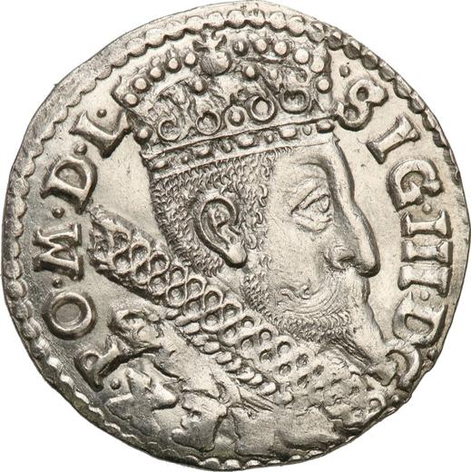 Аверс монеты - Трояк (3 гроша) 1598 года B "Быдгощский монетный двор" - цена серебряной монеты - Польша, Сигизмунд III Ваза