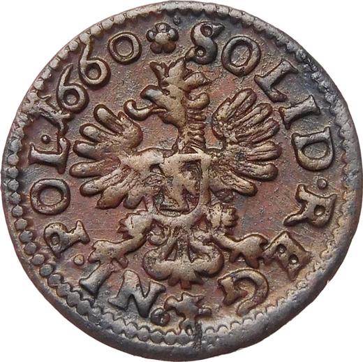 Rewers monety - Szeląg 1660 TLB "Boratynka koronna" - cena  monety - Polska, Jan II Kazimierz