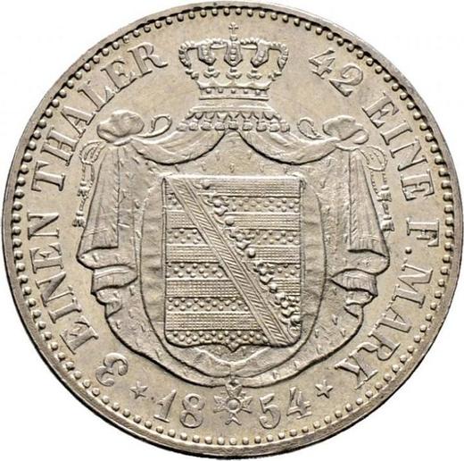 Rewers monety - 1/3 talara 1854 F - cena srebrnej monety - Saksonia-Albertyna, Fryderyk August II