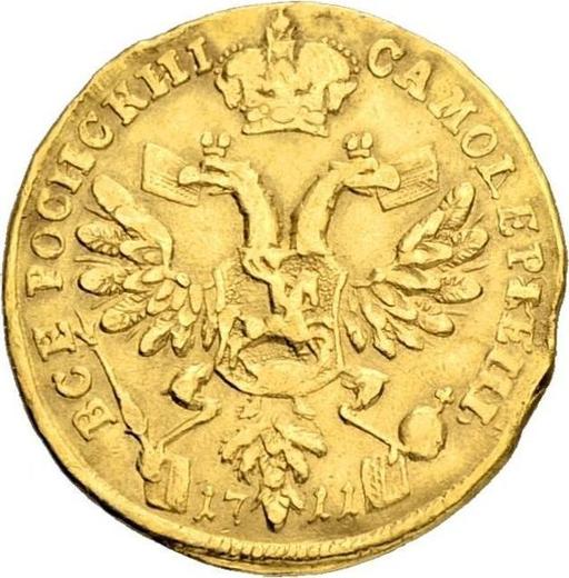 Rewers monety - Czerwoniec (dukat) 1711 - cena złotej monety - Rosja, Piotr I Wielki