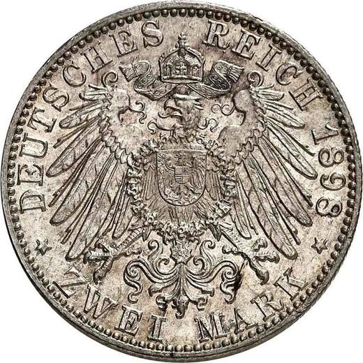 Reverso 2 marcos 1898 G "Baden" - valor de la moneda de plata - Alemania, Imperio alemán