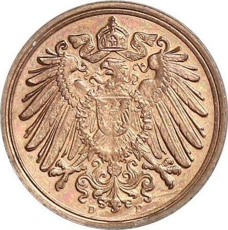 Reverso 1 Pfennig 1890 D "Tipo 1890-1916" - valor de la moneda  - Alemania, Imperio alemán