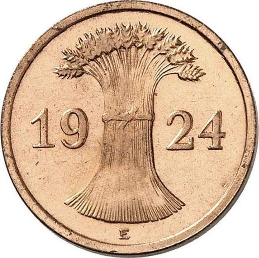 Реверс монеты - 1 рейхспфенниг 1924 года E - цена  монеты - Германия, Bеймарская республика