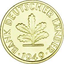 Реверс монеты - 5 пфеннигов 1949 года J "Bank deutscher Länder" - цена  монеты - Германия, ФРГ