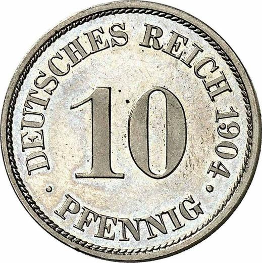 Anverso 10 Pfennige 1904 A "Tipo 1890-1916" - valor de la moneda  - Alemania, Imperio alemán