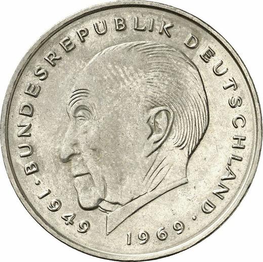 Anverso 2 marcos 1978 D "Konrad Adenauer" - valor de la moneda  - Alemania, RFA