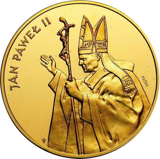 Reverso Pruebas 200000 eslotis 1987 MW SW "JuanPablo II" - valor de la moneda de oro - Polonia, República Popular