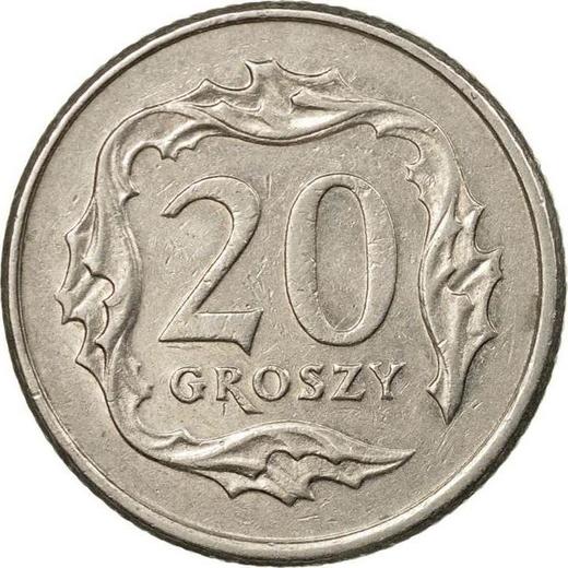 Reverso 20 groszy 1998 MW - valor de la moneda  - Polonia, República moderna