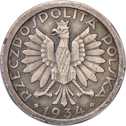 Аверс монеты - Пробные 10 злотых 1934 года - цена  монеты - Польша, II Республика