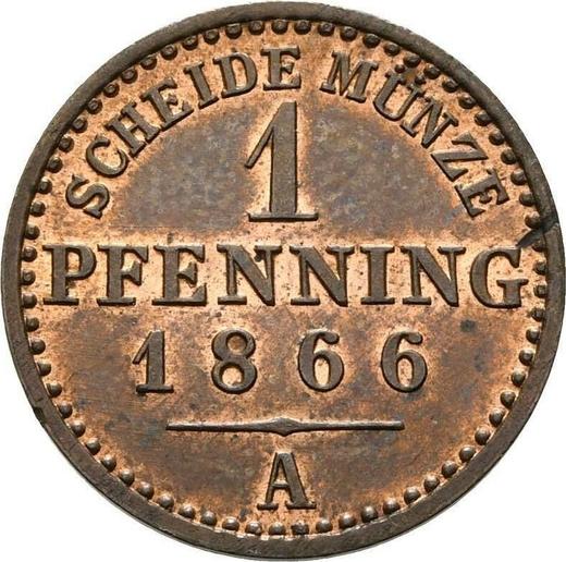 Reverso 1 Pfennig 1866 A - valor de la moneda  - Prusia, Guillermo I