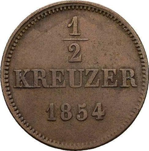Реверс монеты - 1/2 крейцера 1854 года - цена  монеты - Бавария, Максимилиан II
