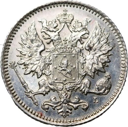 Аверс монеты - 25 пенни 1889 года L - цена серебряной монеты - Финляндия, Великое княжество