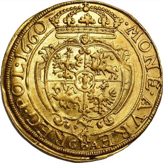 Rewers monety - Dwudukat 1660 GBA "Typ 1652-1661" - cena złotej monety - Polska, Jan II Kazimierz