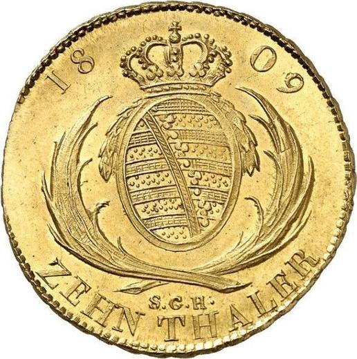 Rewers monety - 10 talarów 1809 S.G.H. - cena złotej monety - Saksonia, Fryderyk August I