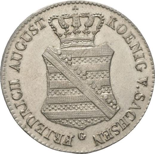 Аверс монеты - 1/12 талера 1836 года G - цена серебряной монеты - Саксония-Альбертина, Фридрих Август II