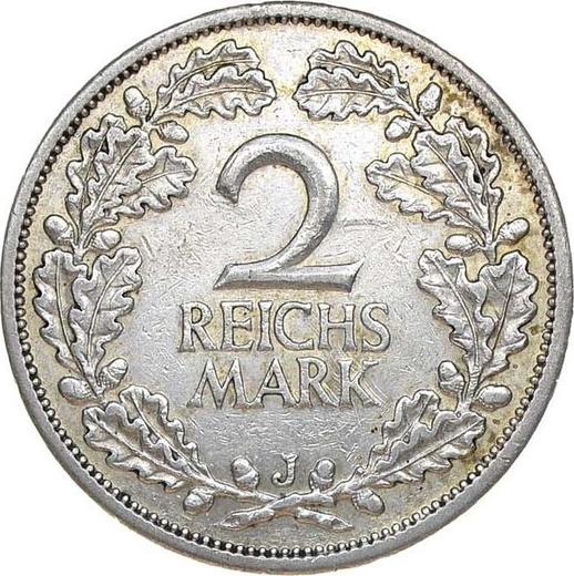 Реверс монеты - 2 рейхсмарки 1931 года J - цена серебряной монеты - Германия, Bеймарская республика