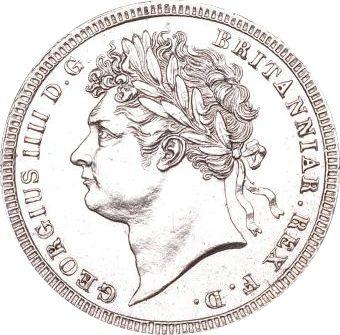 Anverso 3 peniques 1828 "Maundy" - valor de la moneda de plata - Gran Bretaña, Jorge IV