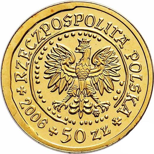 Anverso 50 eslotis 2006 MW NR "Pigargo europeo" - valor de la moneda de oro - Polonia, República moderna