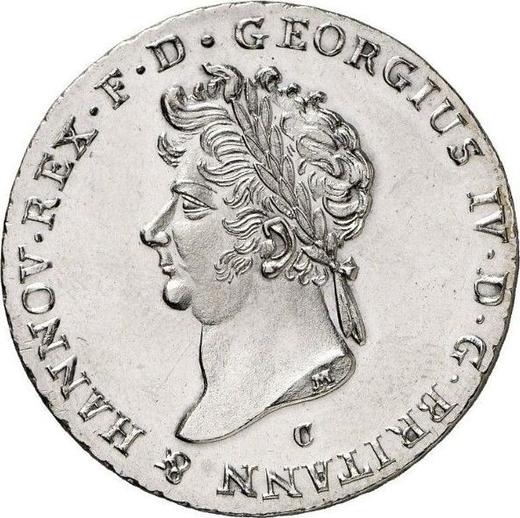 Obverse 2/3 Thaler 1827 C "Type 1822-1829" - Silver Coin Value - Hanover, George IV