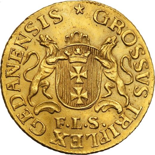 Реверс монеты - Трояк (3 гроша) 1766 года FLS "Гданьский" Золото - цена золотой монеты - Польша, Станислав II Август