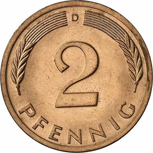 Аверс монеты - 2 пфеннига 1973 года D - цена  монеты - Германия, ФРГ