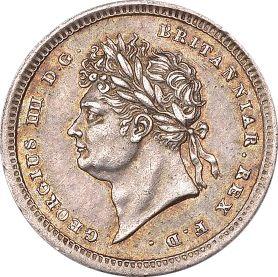 Anverso 2 peniques 1830 "Maundy" - valor de la moneda de plata - Gran Bretaña, Jorge IV