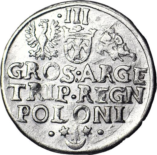 Реверс монеты - Трояк (3 гроша) без года (1601-1624) "Краковский монетный двор" - цена серебряной монеты - Польша, Сигизмунд III Ваза