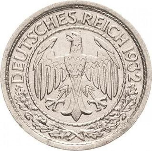 Аверс монеты - 50 рейхспфеннигов 1932 года E - цена  монеты - Германия, Bеймарская республика